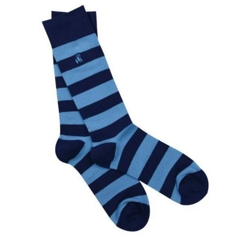 Bamboo Socks - Sky Blue Stripe