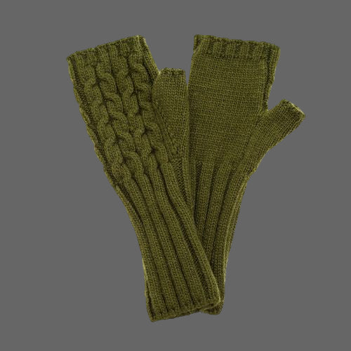 Fingerless Gloves - Olive
