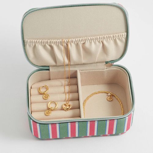 Green Stripe Mini Jewellery Box