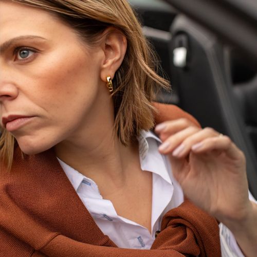 Square Hoop Earrings - Gold