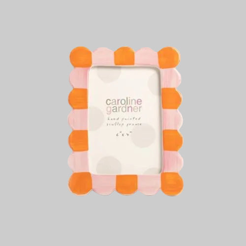Pink & Orange Scallop Edge Photo Frame