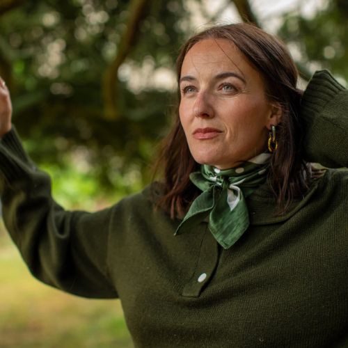 Wren Scarf Small Spot - Pine Green