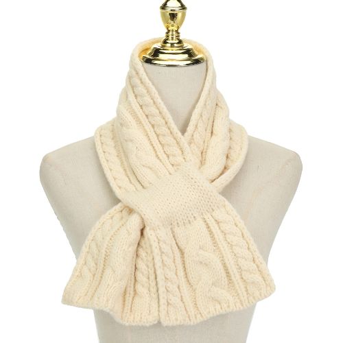 Aran Style Scarf - Linen