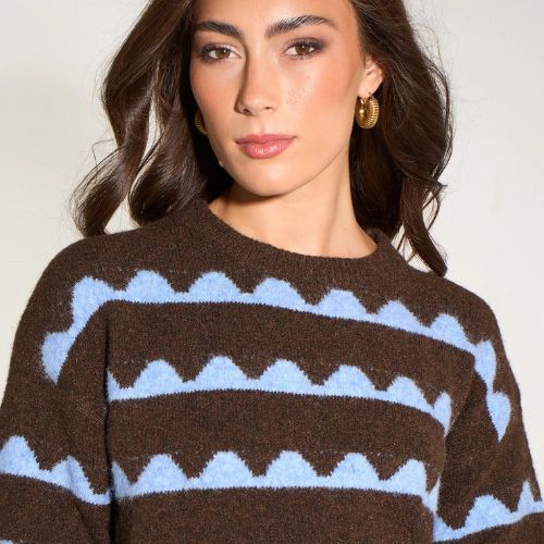 Wave Print Jumper - Brown/Blue