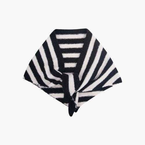 Striped Triangle Heavyweight Scarf - Black/White