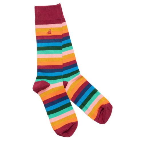Bamboo Socks - Multi Fine Stripe