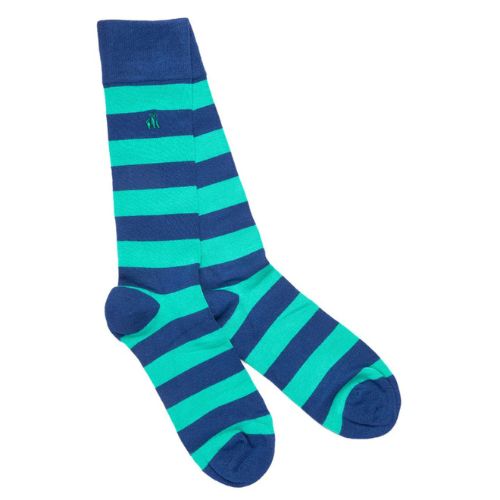 Bamboo Socks - Lime Green Stripe
