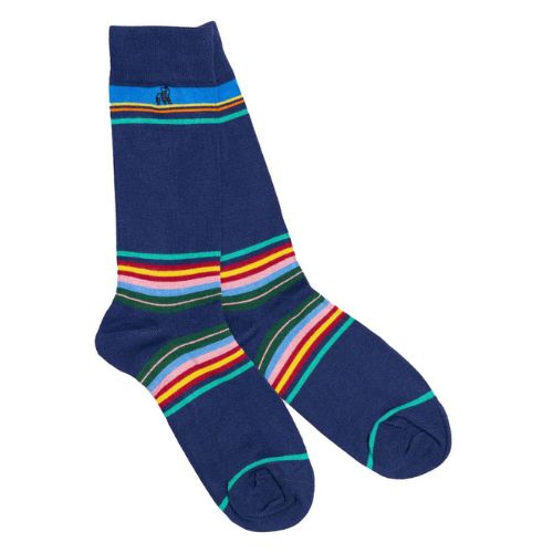 Bamboo Socks - Royal Blue Multi Stripe
