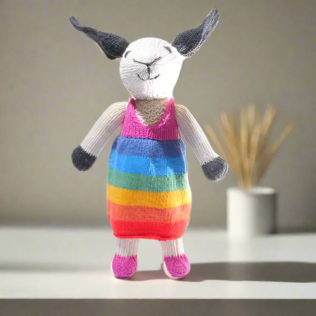 Sheep Soft Toy in Rainbow Dress
