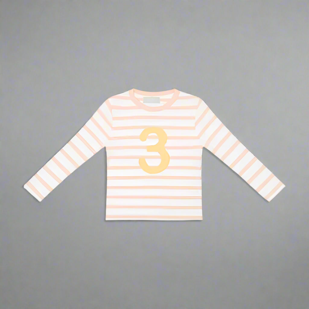 Powder Pink & White Striped T- Shirt - Age 3