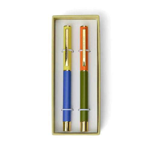 Colour Block Pens Cobalt & Army Green
