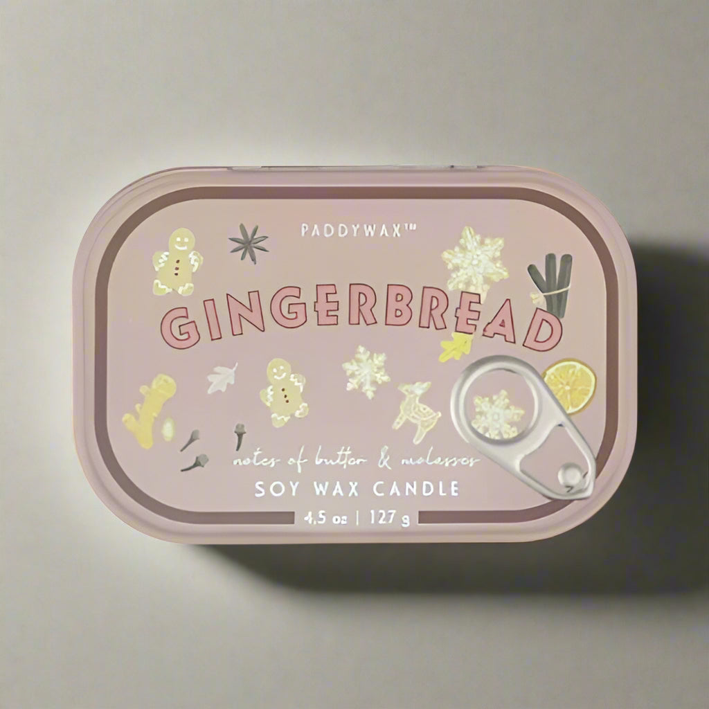 Bistro Gingerbread Printed Tin Candle - Gingerbread