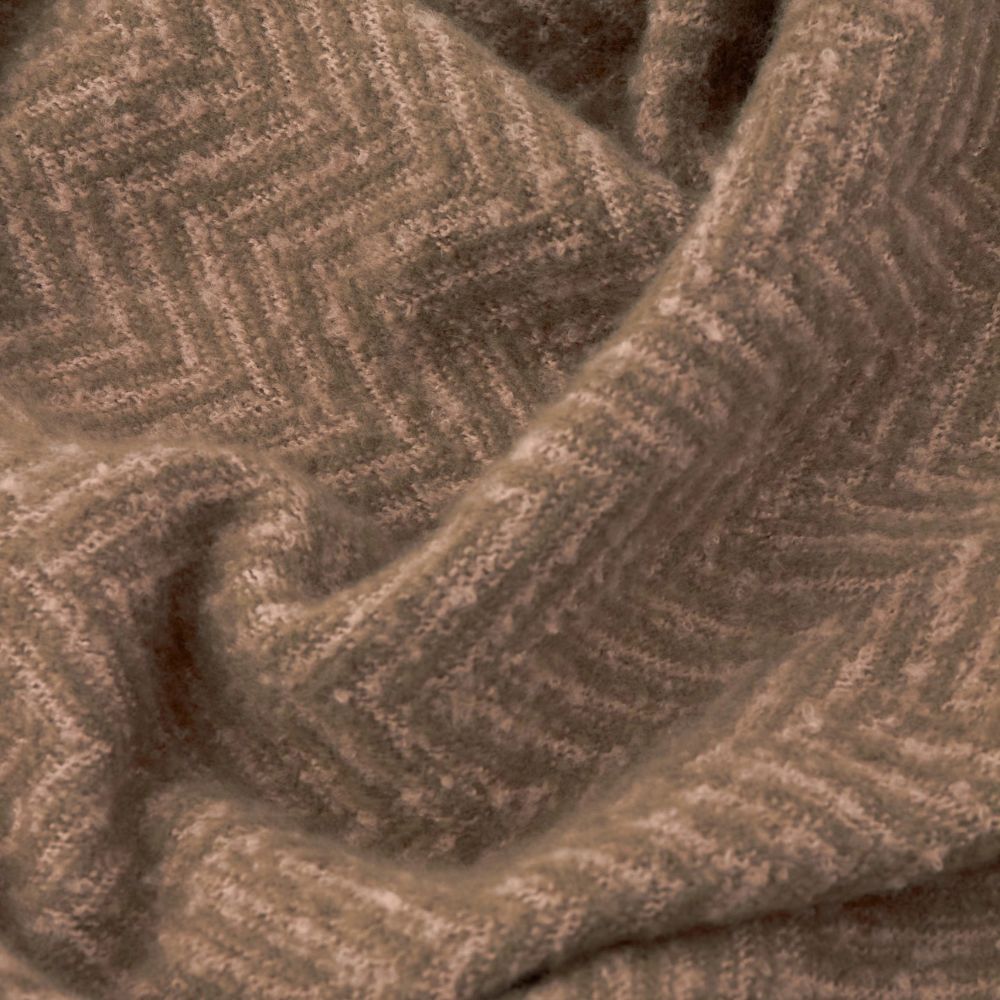 Tweedie Brushed Herringbone Throw - Mocha