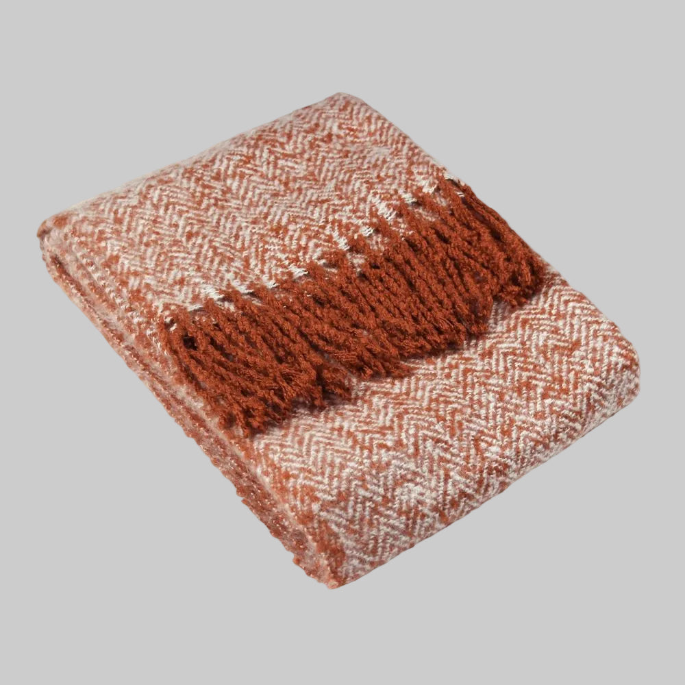 Weaver Herringbone Throw - Rust