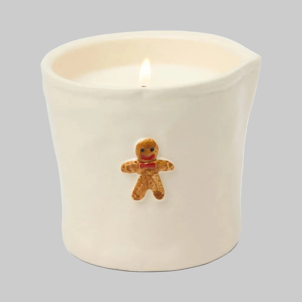Gingerbread ceramic Candle
