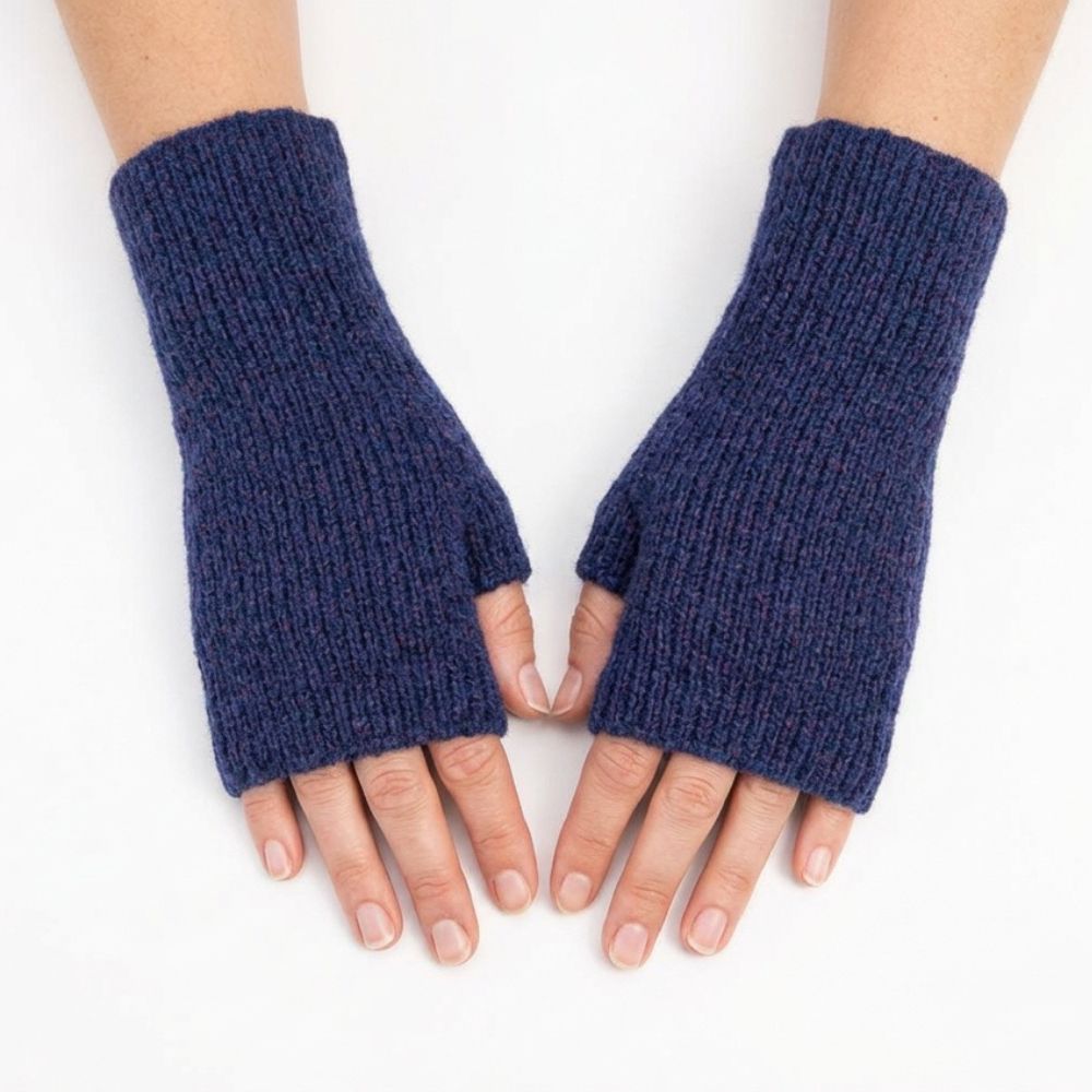 Dylan Knitted Wrist Warmer - Navy Blue