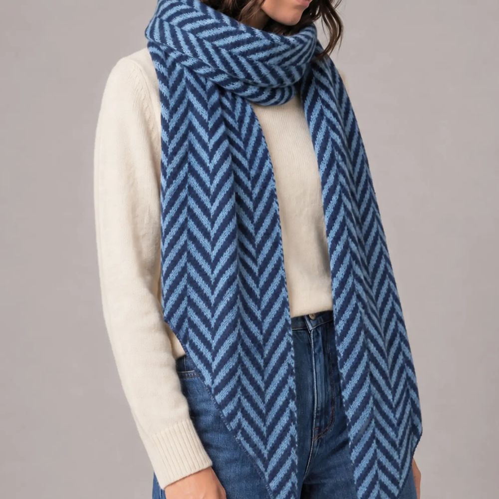 Jay Asymmetric Scarf - Blue