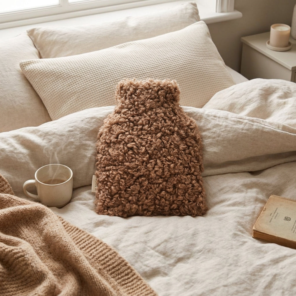 Mini Hot Water Bottle - Biscuit