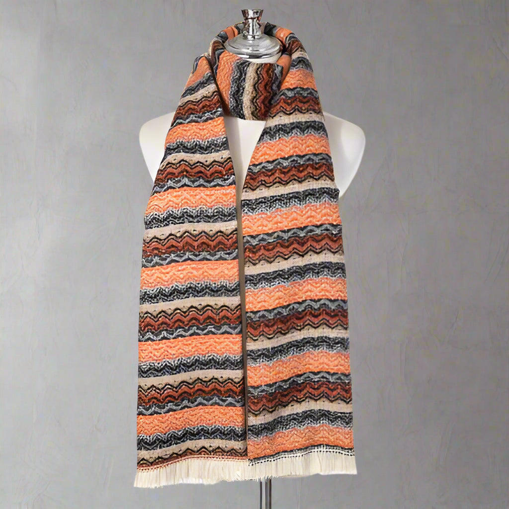 Orange Patterned Scarf