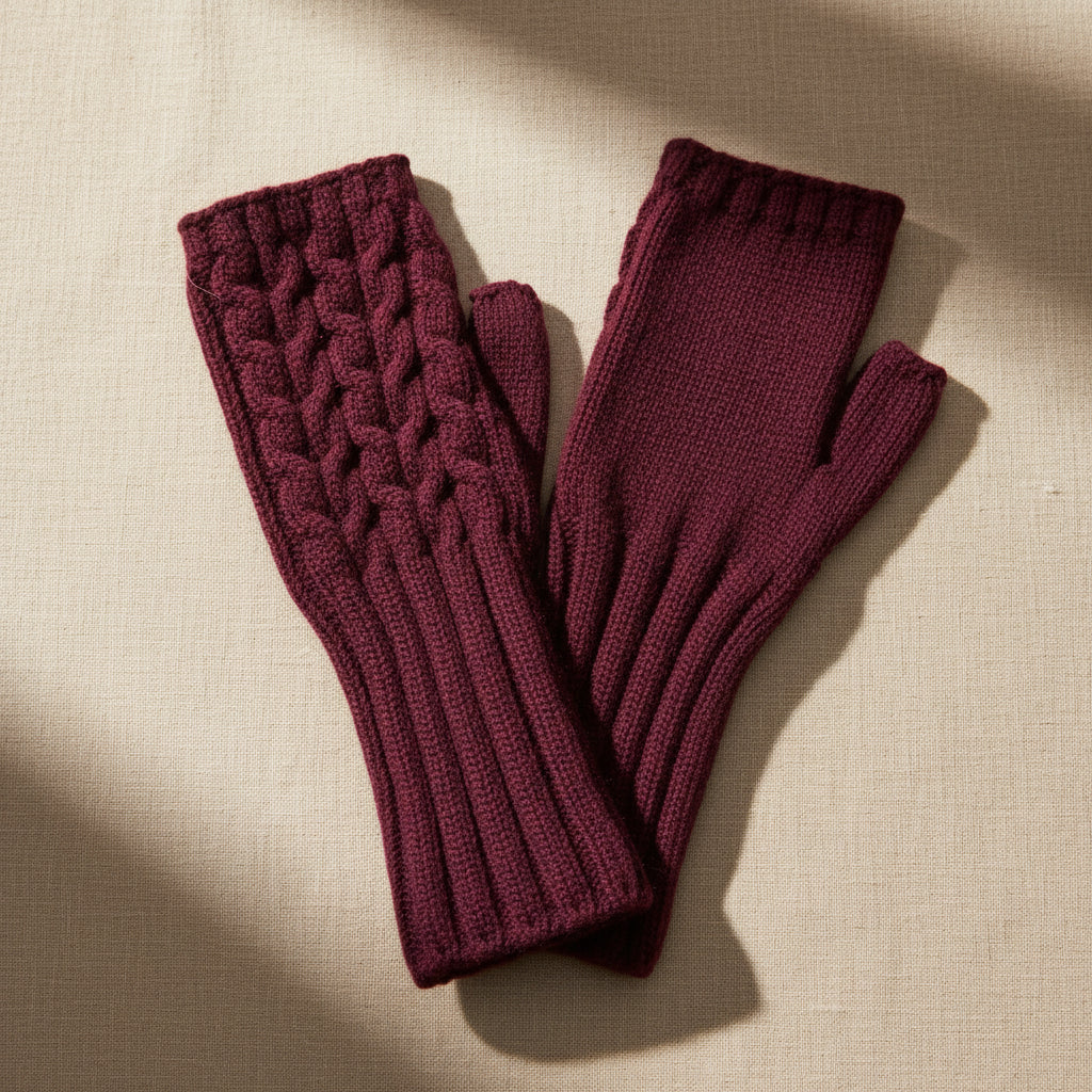 fingerless Gloves - Deep Purple