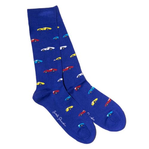 Bamboo Socks - Blue Classic Cars