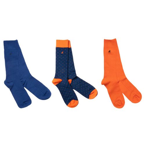 Bamboo Socks - Orange & Blue Sock Box