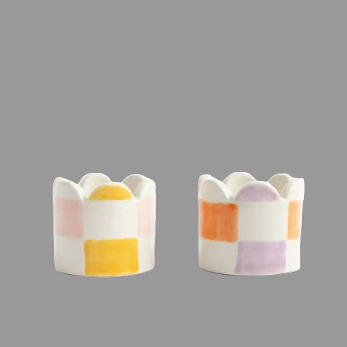 Multi Check Set of 2 Egg Cups