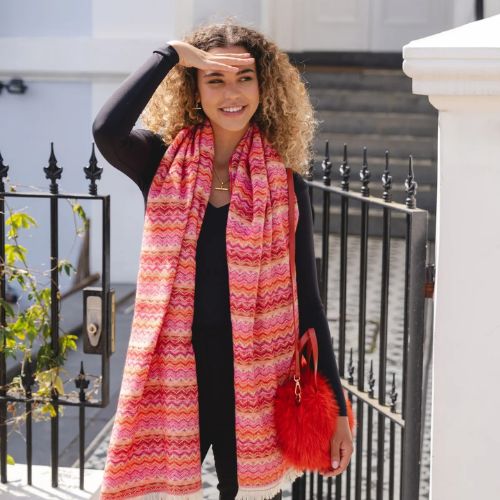 Patterned Scarf - Wild Orchid