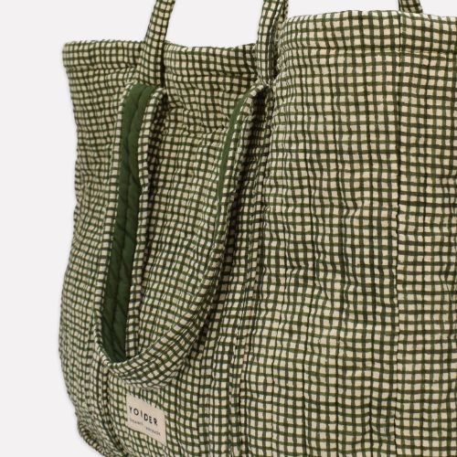 Quilted Carry All Check - Fern