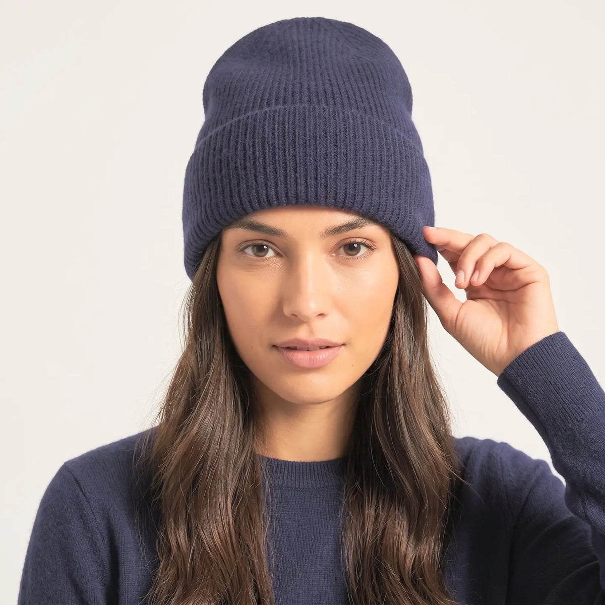 Noelle Beanie Hat - Navy Blue