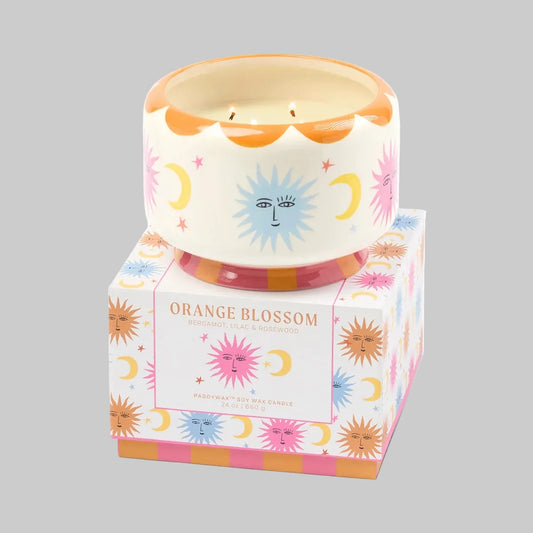 Sun Ceramic Candle Large - Orange Blossom