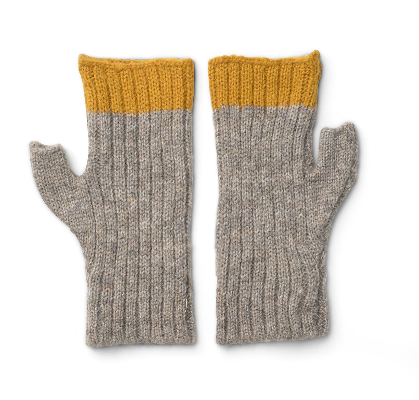 Malmo Weave Fingerless Gloves - Mustard