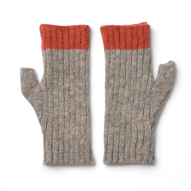 Malmo Weave Fingerless Gloves - Terracotta