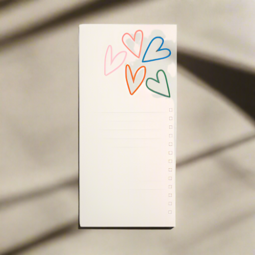 Multi Outline Hearts List Pad