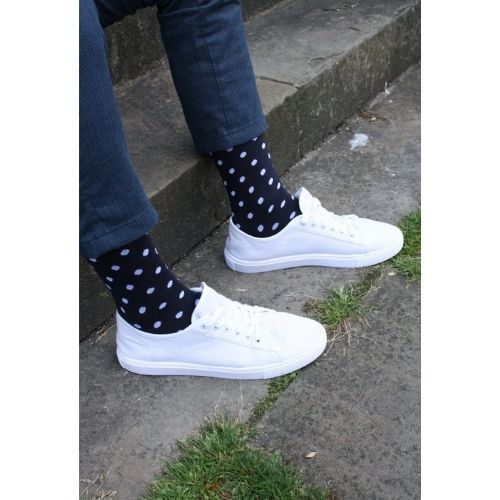 Bamboo Socks - Navy Polka Dot