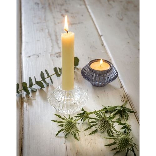 Glass 2 Way Candle Holder - Clear