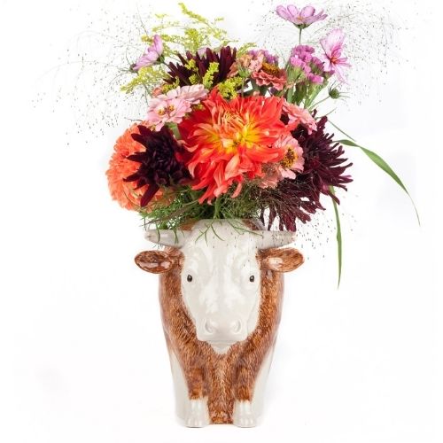 Quail – Hereford Cow Flower Vase