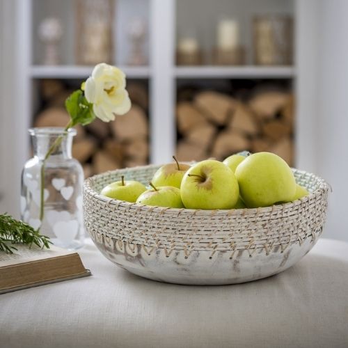 Rattan & Mango Wood Bowl