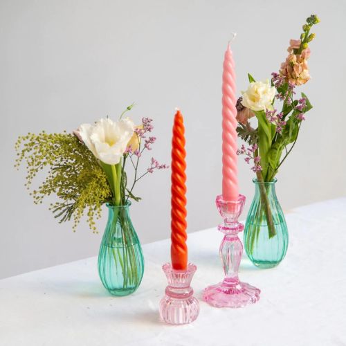 Boho Warm Coloured Spiral Candles