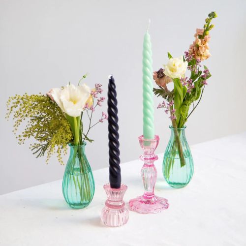 Boho Cool Coloured Spiral Candles