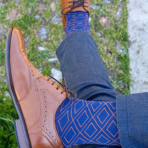 Bamboo Socks - Orange Diamond