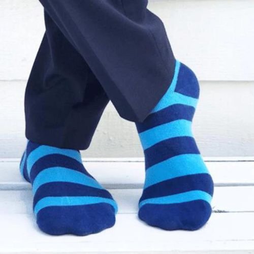 Bamboo Socks - Sky Blue Stripe