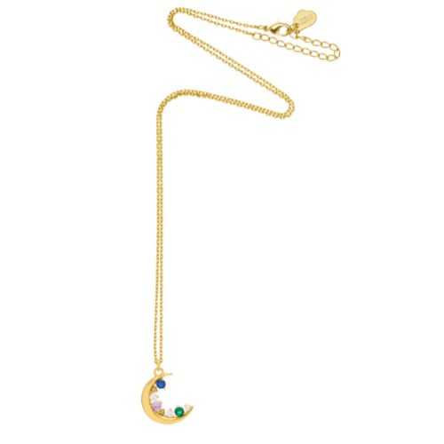 Estella Bartlett Multi CZ Moon Necklace