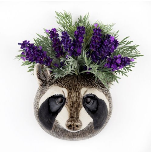 Quail - Raccoon Wall Vase Small