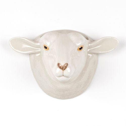 Quail - Suffolk Sheep Wall Vase - White