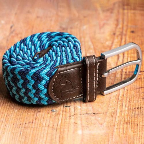 Recycled Woven Belt Sky Blue Zigzag