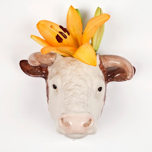 Quail - Hereford Bull Wall Vase