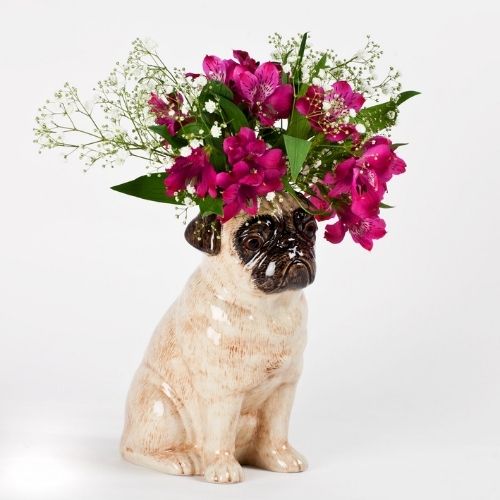 Quail – Fawn Pug Flower Vase