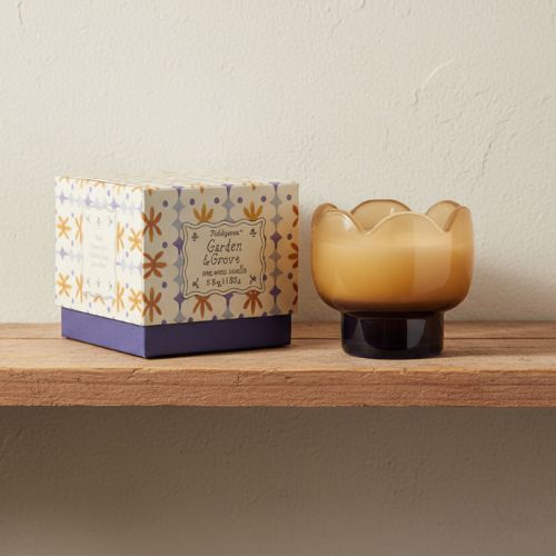 Tulip Orange and Blue Glass Candle - Garden & Grove
