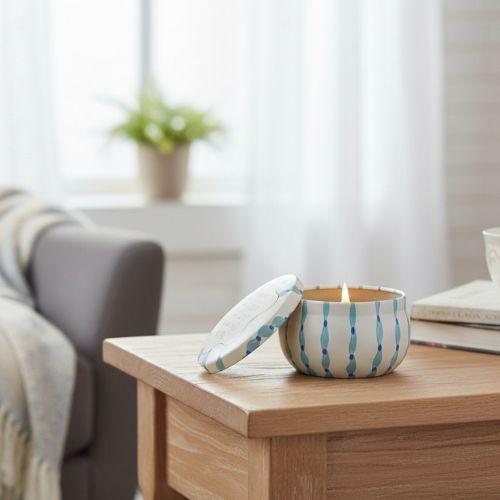 Mini Tulip Printed Tin Candle - Wisteria & Willow